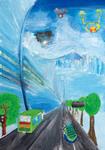 緑野中学校絵画作品